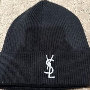 Yves Saint Laurent Black Beanie Hat